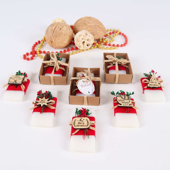 Handmade Christmas Favor Scented Soaps, Christmas Gifts for Family and Coworkers Items designed by Happy Times Favors, a handmade gift shop. Scented Soap decorated with real natural dried flowers and personalized wooden name tag. Ideal for Christmas, Noel, New Year, Happy Holiday. Personalized Christmas Gifts, Custom Gifts for Christmas, Christmas decorations, ornaments, Christmas Natural soap