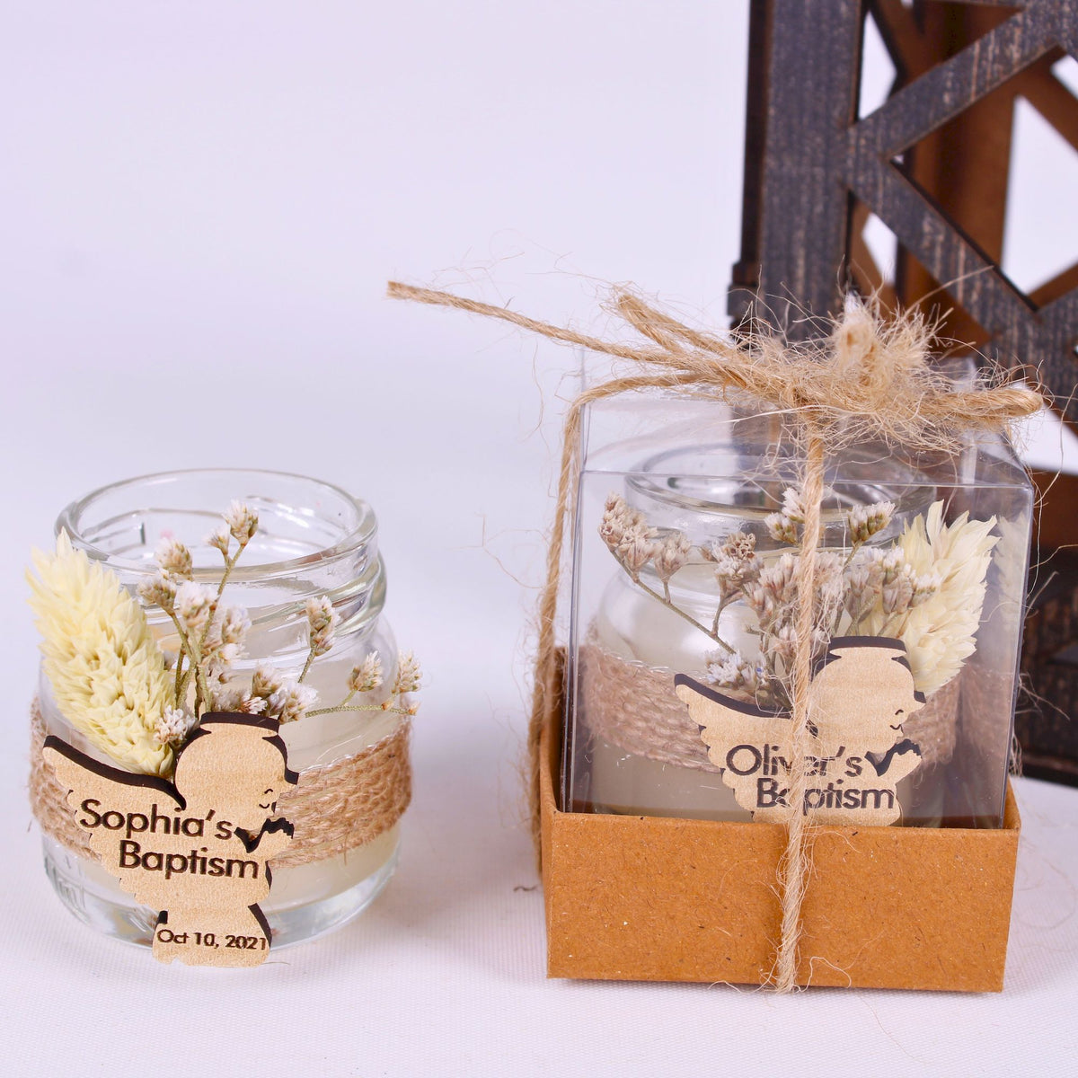 Christening Gifts, Baptism Gift, Personalized Scented Candle Favor