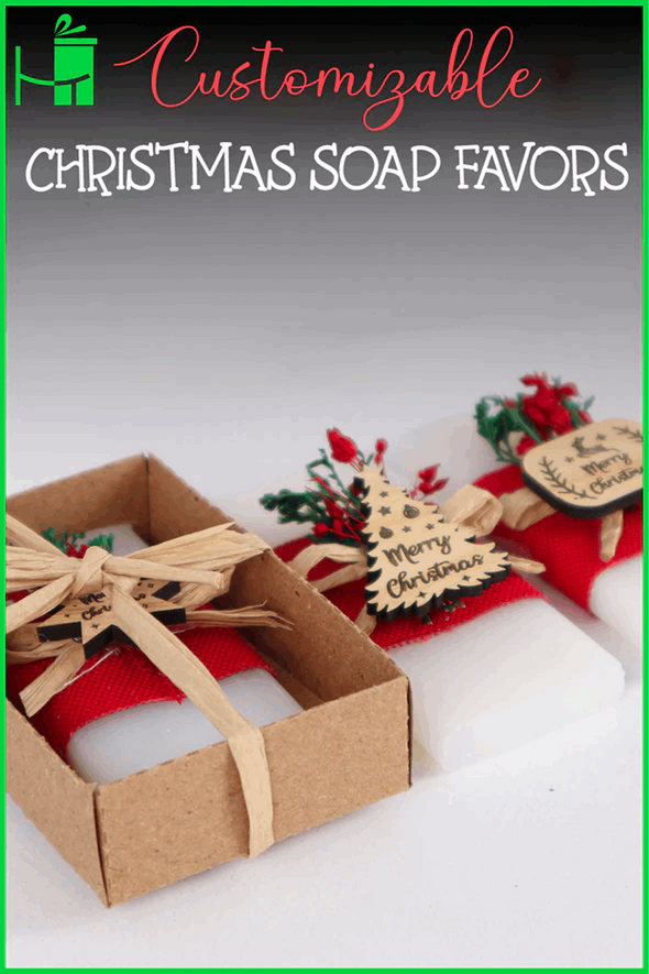 Handmade Christmas Favor Scented Soaps, Christmas Gifts for Family and Coworkers Items designed by Happy Times Favors, a handmade gift shop. Scented Soap decorated with real natural dried flowers and personalized wooden name tag. Ideal for Christmas, Noel, New Year, Happy Holiday. Personalized Christmas Gifts, Custom Gifts for Christmas, Christmas decorations, ornaments, Christmas Natural soap