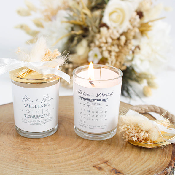 Scented glass candles for weddings, bridal showers, baby showers, baptism, christening, communion, anniversary, birthday and all party favors