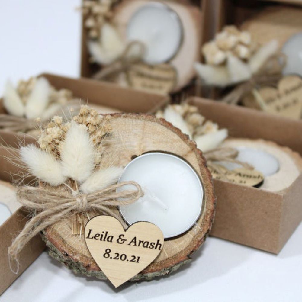 Wooden Oval Tealight Holders