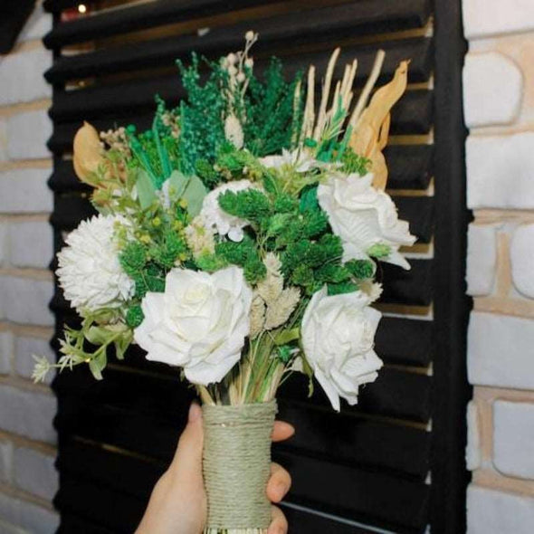 Wedding Bouquet with Natural Dried Flowers - Happy Times Favors