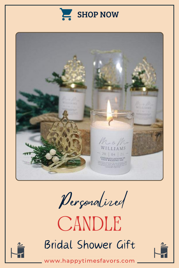Personalized Candle Favor, Bridal Shower