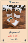 Personalized Natural Handmade Soap Wedding Gifts, Bridal Shower Gifts, Bridal Shower Soap Favors Items designed by Happy Times Favors, a handmade gift shop. These items are ideal for bridal shower gifts, bridal shower presents, gifts to give at a bridal shower, present for wedding shower, wedding gift ideas, bridesmaid present, bridal shower favor, wedding favor for guests, wedding gift for guests, thank you gift.