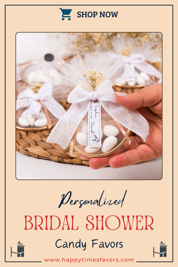 Bridal Shower Almond Candy Favors for Guests in Bulk, Rustic Wedding Magnet Favor, Candy Magnet Tulle Flower Gift, Personalized Bulk Gifts Items designed by Happy Times Favors, a handmade gift shop. These items are ideal for bridal shower gifts, bridal shower presents, gifts to give at a bridal shower, present for wedding shower, wedding gift ideas, bridesmaid present, bridal shower favor, wedding favor for guests, wedding gift for guests, thank you gift.