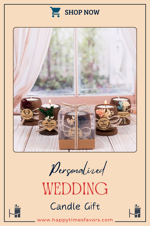 Personalized Wedding Favors for Guests, Rustic Candle Favors, Bridal Shower Tealight Holders, Thank You Favor, Floral Wooden Wedding Favor Items designed by Happy Times Favors, a handmade gift shop. These items are ideal for bridal shower gifts, bridal shower presents, gifts to give at a bridal shower, present for wedding shower,  wedding gift ideas, bridesmaid present, bridal shower favor, wedding favor for guests, wedding gift for guests, thank you gift