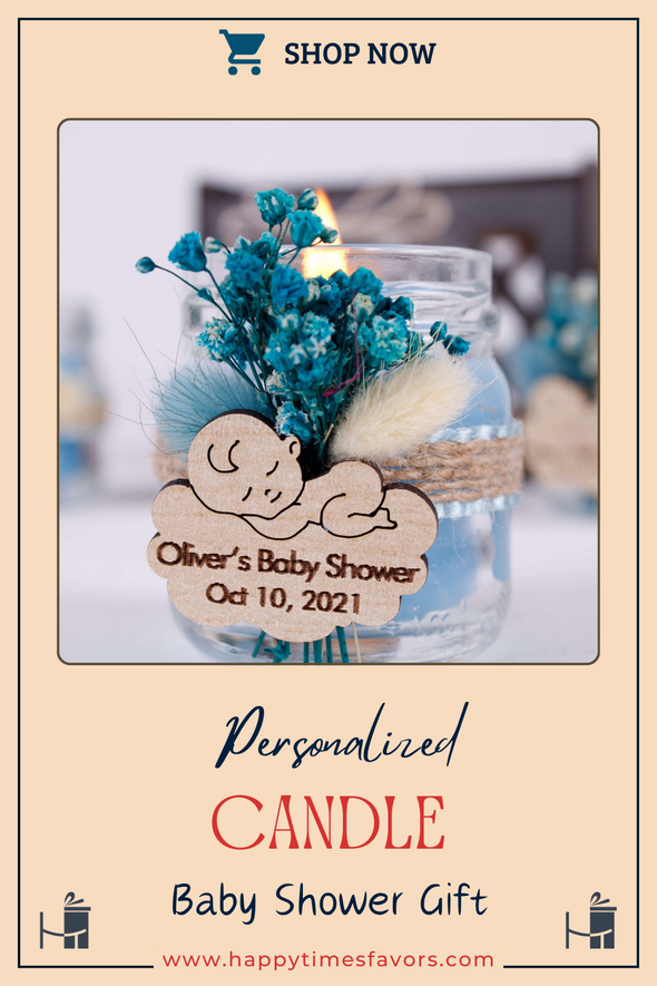 Personalized Baby Shower Scented Candle Favor, Christening gift