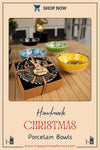 Turkish Cini Porcelain Bowl Christmas Favors, Christmas Party Favors, New Year Xmas Favors Coworker Happy Holiday Favors Items designed by Happy Times Favors, a handmade gift shop. We designed this tile/ceramic/porcelain bohemian theme wedding favor ideas, boho gifts, handmade candy bowl, Best for Wedding Gift, Bridal Shower gift, Baby Shower gift, Christening gift, Baptism gift, Graduation gift, birthday gift or any Party favors.