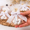 Bridal Shower Almond Candy Favors for Guests in Bulk, Rustic Wedding Magnet Favor, Candy Magnet Tulle Flower Gift, Personalized Bulk Gifts Items designed by Happy Times Favors, a handmade gift shop. These items are ideal for bridal shower gifts, bridal shower presents, gifts to give at a bridal shower, present for wedding shower, wedding gift ideas, bridesmaid present, bridal shower favor, wedding favor for guests, wedding gift for guests, thank you gift.