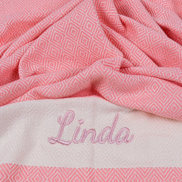 Wedding Gifts for Guests Bridesmaid Personalized Gift Towel Embroidery, Personalized Turkish Beach Towel, Hammam Towel, Bath Towel with Name Items designed by Happy Times Favors, a handmade gift shop. These beach towels are best for bridesmaid proposal, bridal shower, wedding, gift for the beach, girlfriend gift, home decor gifts, boyfriend gift, best friend gift, Bachelor Party Favors, housewarming gift, bath and baby shower, baptism or any other events.