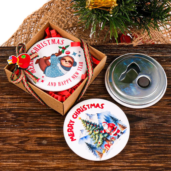 Personalized Bottle Opener Magnet Christmas Favors, Custom Fridge Bottle Opener, Bridal Shower Favor, Wedding Party Favor Guests, Anniversary Items designed by Happy Times Favors, a handmade gift shop. We create handmade Customized Bottle Opener Magnet Favors for Christmas, New Year, X-mas, Noel, Thanksgiving, Happy Holiday. Can be customized as Wedding, Baby Shower, Baptism, Christening, Birthday, Anniversary, and for all party or events as well. 