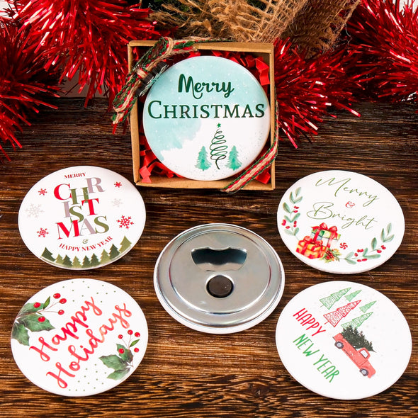 Personalized Bottle Opener Magnet Christmas Favors, Custom Fridge Bottle Opener, Bridal Shower Favor, Wedding Party Favor Guests, Anniversary Items designed by Happy Times Favors, a handmade gift shop. We create handmade Customized Bottle Opener Magnet Favors for Christmas, New Year, X-mas, Noel, Thanksgiving, Happy Holiday. Can be customized as Wedding, Baby Shower, Baptism, Christening, Birthday, Anniversary, and for all party or events as well. 