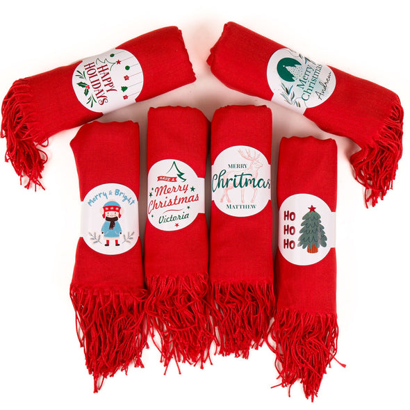 Personalized Christmas Gift, Custom Scarf, Shawl, Merry Christmas Pashmina, New Year Shawl, Winter Accessory, Holiday Fashion, Gift Ideas Items designed by Happy Times Favors, a handmade gift shop. Personalized Scarf for Christmas, New Year, Noel, Bridal Shower, Wedding Shower, Fall Wedding. Pashmina scarves has Custom bands or monogrammed, stitched scarf. We can customize them with logo or name. These are unique wedding shawl for guests.