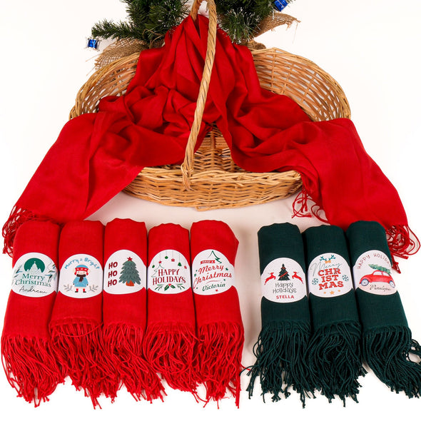 Personalized Christmas Gift, Custom Scarf, Shawl, Merry Christmas Pashmina, New Year Shawl, Winter Accessory, Holiday Fashion, Gift Ideas Items designed by Happy Times Favors, a handmade gift shop. Personalized Scarf for Christmas, New Year, Noel, Bridal Shower, Wedding Shower, Fall Wedding. Pashmina scarves has Custom bands or monogrammed, stitched scarf. We can customize them with logo or name. These are unique wedding shawl for guests.
