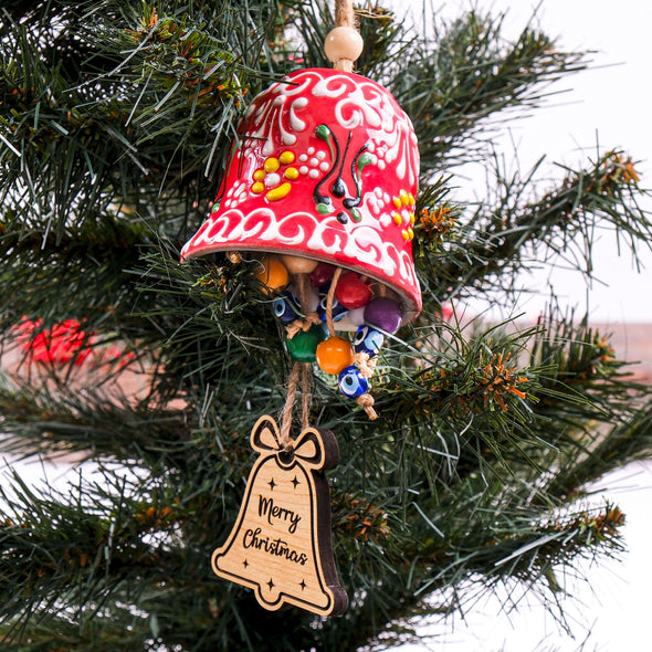 Turkish Cini Porcelain Christmas Tree Ornament, Christmas Ornament Ceramic Bell, Christmas Decoration, Christmas Gift Ceramic Bell Tree Hang Items designed by Happy Times Favors, a handmade gift shop, are ideal for Christmas, Noel, New Year, Happy Holiday unique gifts, thank you gifts, Xmas, Personalized Christmas Ornament, Custom New Year Favors, Personalized Christmas Gifts, Custom Gifts for Christmas, Christmas decorations, Personalized tree ornaments. 