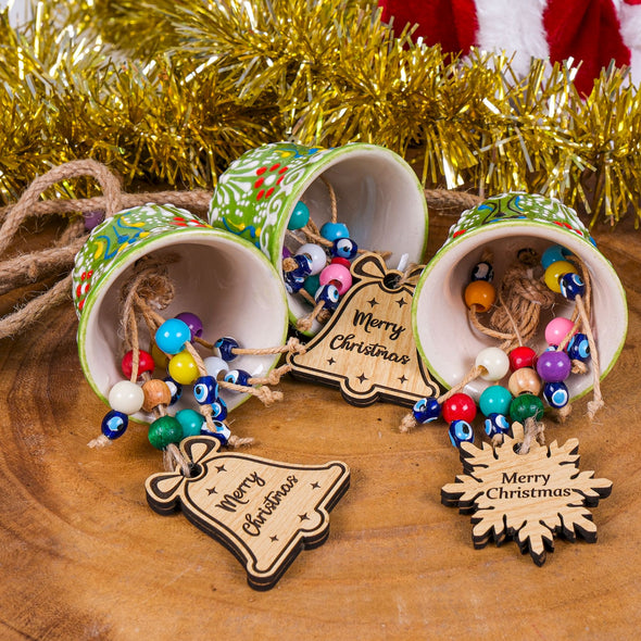 Turkish Cini Porcelain Christmas Tree Ornament, Christmas Ornament Ceramic Bell, Christmas Decoration, Christmas Gift Ceramic Bell Tree Hang Items designed by Happy Times Favors, a handmade gift shop, are ideal for Christmas, Noel, New Year, Happy Holiday unique gifts, thank you gifts, Xmas, Personalized Christmas Ornament, Custom New Year Favors, Personalized Christmas Gifts, Custom Gifts for Christmas, Christmas decorations, Personalized tree ornaments. 