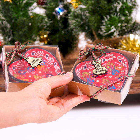 Turkish Cini Porcelain Bowl Christmas Favors, Christmas Party Favors, New Year Xmas Favors Coworker Happy Holiday Favors Items designed by Happy Times Favors, a handmade gift shop. We designed this tile/ceramic/porcelain bohemian theme wedding favor ideas, boho gifts, handmade candy bowl, Best for Wedding Gift, Bridal Shower gift, Baby Shower gift, Christening gift, Baptism gift, Graduation gift, birthday gift or any Party favors.