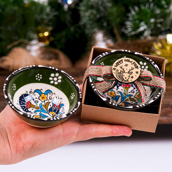 Turkish Cini Porcelain Bowl Christmas Favors, Christmas Party Favors, New Year Xmas Favors Coworker Happy Holiday Favors Items designed by Happy Times Favors, a handmade gift shop. We designed this tile/ceramic/porcelain bohemian theme wedding favor ideas, boho gifts, handmade candy bowl, Best for Wedding Gift, Bridal Shower gift, Baby Shower gift, Christening gift, Baptism gift, Graduation gift, birthday gift or any Party favors.