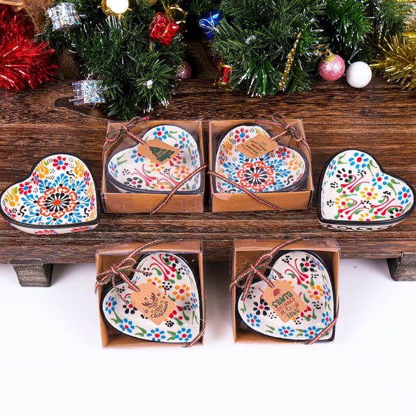 Turkish Cini Porcelain Bowl Christmas Favors, Christmas Party Favors, New Year Xmas Favors Coworker Happy Holiday Favors Items designed by Happy Times Favors, a handmade gift shop. We designed this tile/ceramic/porcelain bohemian theme wedding favor ideas, boho gifts, handmade candy bowl, Best for Wedding Gift, Bridal Shower gift, Baby Shower gift, Christening gift, Baptism gift, Graduation gift, birthday gift or any Party favors.