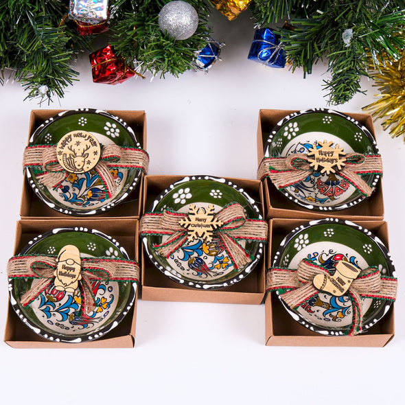Turkish Cini Porcelain Bowl Christmas Favors, Christmas Party Favors, New Year Xmas Favors Coworker Happy Holiday Favors Items designed by Happy Times Favors, a handmade gift shop. We designed this tile/ceramic/porcelain bohemian theme wedding favor ideas, boho gifts, handmade candy bowl, Best for Wedding Gift, Bridal Shower gift, Baby Shower gift, Christening gift, Baptism gift, Graduation gift, birthday gift or any Party favors.