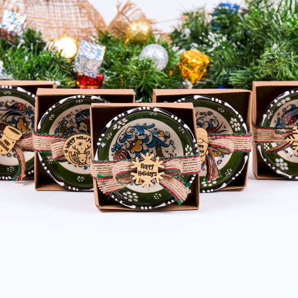 Turkish Cini Porcelain Bowl Christmas Favors, Christmas Party Favors, New Year Xmas Favors Coworker Happy Holiday Favors Items designed by Happy Times Favors, a handmade gift shop. We designed this tile/ceramic/porcelain bohemian theme wedding favor ideas, boho gifts, handmade candy bowl, Best for Wedding Gift, Bridal Shower gift, Baby Shower gift, Christening gift, Baptism gift, Graduation gift, birthday gift or any Party favors.