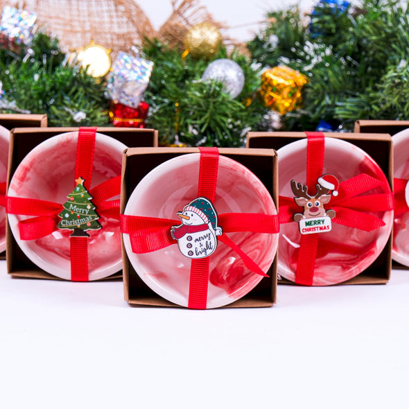 Turkish Cini Porcelain Bowl Christmas Favors, Christmas Party Favors, New Year Xmas Favors Coworker Happy Holiday Favors Items designed by Happy Times Favors, a handmade gift shop. We designed this tile/ceramic/porcelain bohemian theme wedding favor ideas, boho gifts, handmade candy bowl, Best for Wedding Gift, Bridal Shower gift, Baby Shower gift, Christening gift, Baptism gift, Graduation gift, birthday gift or any Party favors.