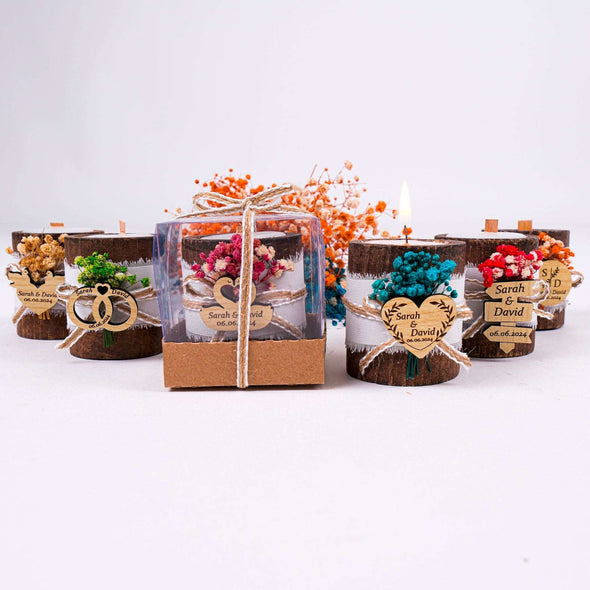Personalized Wedding Gifts Wooden Candle, Bridal Shower Gifts, Bridal Shower Presents Items designed by Happy Times Favors, a handmade gift shop. These items are ideal for bridal shower gifts, bridal shower presents, gifts to give at a bridal shower, present for wedding shower,  baby shower gifts, bridesmaid present, bridal shower favor, wedding favor for guests, wedding gift for guests, thank you gift