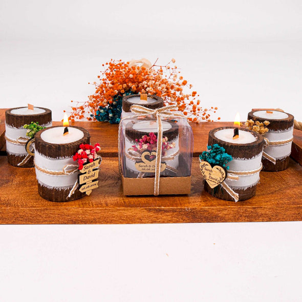 Personalized Wedding Gifts Wooden Candle, Bridal Shower Gifts, Bridal Shower Presents Items designed by Happy Times Favors, a handmade gift shop. These items are ideal for bridal shower gifts, bridal shower presents, gifts to give at a bridal shower, present for wedding shower,  baby shower gifts, bridesmaid present, bridal shower favor, wedding favor for guests, wedding gift for guests, thank you gift