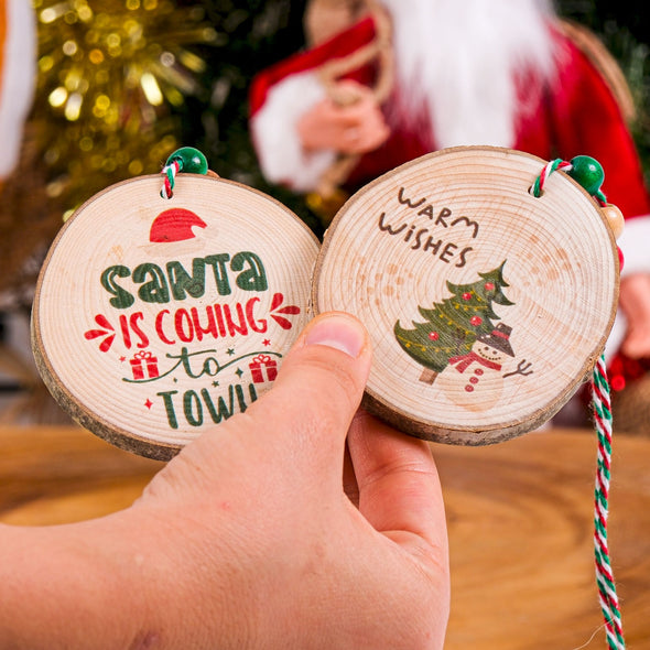 Personalized Wood Slice Ornaments, Christmas Tree Ornament, Christmas 2024 Decoration, Heirloom Keepsake, Gift Exchange, Gift Idea, Xmas Tree Items designed by Happy Times Favors, a handmade gift shop, are ideal for Christmas, Noel, New Year, Happy Holiday unique gifts, thank you gifts, Xmas, Personalized Christmas Ornament, Custom New Year Favors, Personalized Christmas Gifts, Custom Gifts for Christmas, Christmas decorations, Personalized tree ornaments. 
