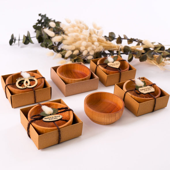 Celebrate love and joy with these stunning handcrafted wooden bowls. Perfect for bridal showers, weddings, anniversaries, and special occasions, these bowls make unique and meaningful gifts your loved ones will cherish. Each bowl is individually crafted from sustainably sourced wood, adding a touch of nature's beauty to any home. Show your appreciation with a gift that's both thoughtful and elegant.