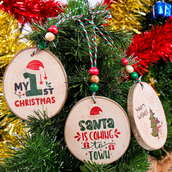 Personalized Wood Slice Ornaments, Christmas Tree Ornament, Christmas 2024 Decoration, Heirloom Keepsake, Gift Exchange, Gift Idea, Xmas Tree Items designed by Happy Times Favors, a handmade gift shop, are ideal for Christmas, Noel, New Year, Happy Holiday unique gifts, thank you gifts, Xmas, Personalized Christmas Ornament, Custom New Year Favors, Personalized Christmas Gifts, Custom Gifts for Christmas, Christmas decorations, Personalized tree ornaments. 