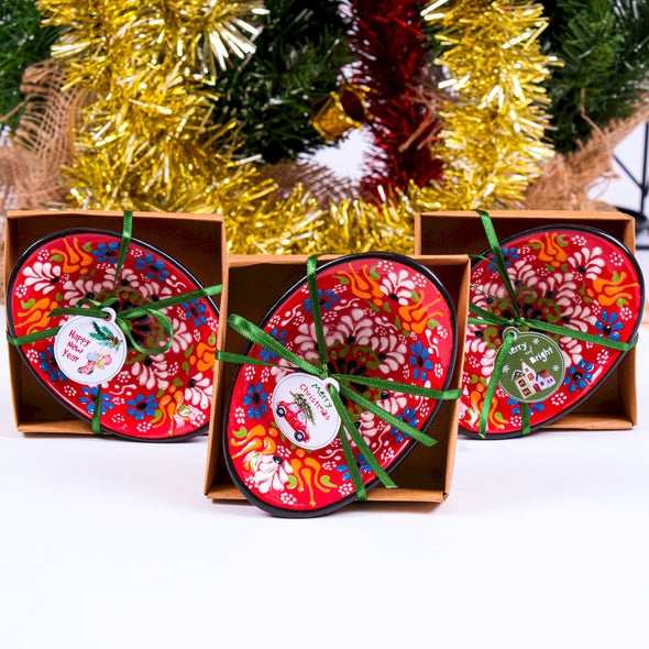 Turkish Cini Porcelain Bowl Christmas Favors, Christmas Party Favors, New Year Xmas Favors Coworker Happy Holiday Favors Items designed by Happy Times Favors, a handmade gift shop. We designed this tile/ceramic/porcelain bohemian theme wedding favor ideas, boho gifts, handmade candy bowl, Best for Wedding Gift, Bridal Shower gift, Baby Shower gift, Christening gift, Baptism gift, Graduation gift, birthday gift or any Party favors.