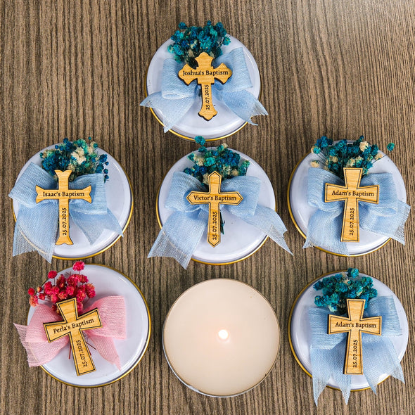 Baptism Favors, Scented Candles, Metal Box Candle, Baptism Candles, Personalized Candle Favors, Baby Shower, Baptism Gifts, First Communion