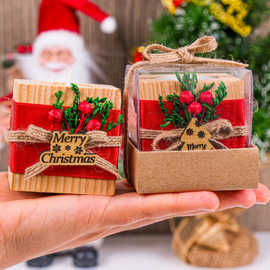 Personalized Christmas Gift, Christmas Wooden Candle Holder, Noel New Year Happy Holiday Gifts, Christmas 2024 Ornament, Gift Exchange Items designed by Happy Times Favors, a handmade gift shop. Wooden candle holder decorated with flowers. Are ideal for Christmas, Noel, New Year, and party gifts.  Personalized ornaments, Christmas table decorations, Christmas decoration, Christmas ornament, Christmas gift, Custom Xmas ornaments, Unique Xmas gifts.