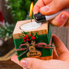 Personalized Christmas Gift, Christmas Wooden Candle Holder, Noel New Year Happy Holiday Gifts, Christmas 2024 Ornament, Gift Exchange Items designed by Happy Times Favors, a handmade gift shop. Wooden candle holder decorated with flowers. Are ideal for Christmas, Noel, New Year, and party gifts.  Personalized ornaments, Christmas table decorations, Christmas decoration, Christmas ornament, Christmas gift, Custom Xmas ornaments, Unique Xmas gifts.