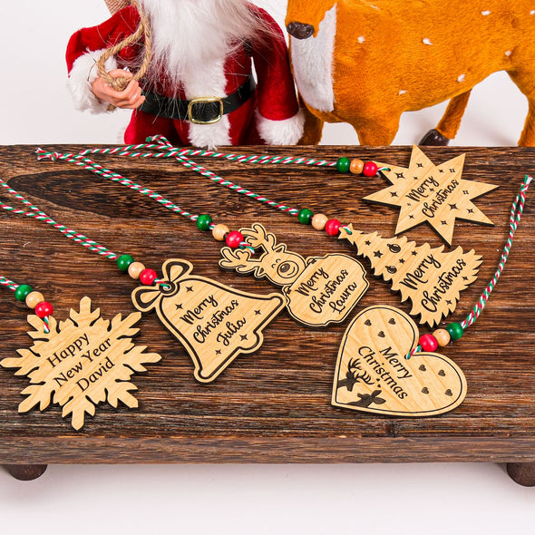 Handmade Wooden Christmas Decor, Christmas Ornament, Christmas Gift, Holiday Ornament, Vintage Christmas Tree Decoration, Xmas Gift Designed by Happy Times Favors, a handmade gift shop ideal for Christmas Noel Xmas Christmas Wooden Ornament New Year Favor Personalized Christmas Gift ornament