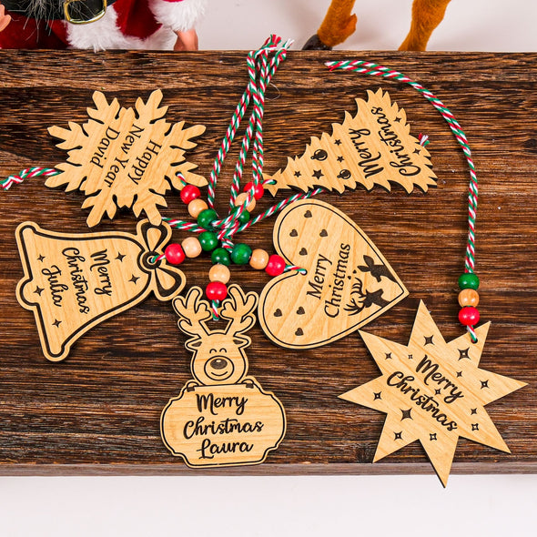 Handmade Wooden Christmas Decor, Christmas Ornament, Christmas Gift, Holiday Ornament, Vintage Christmas Tree Decoration, Xmas Gift Designed by Happy Times Favors, a handmade gift shop ideal for Christmas Noel Xmas Christmas Wooden Ornament New Year Favor Personalized Christmas Gift ornament