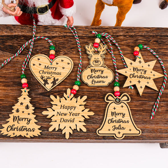 Handmade Wooden Christmas Decor, Christmas Ornament, Christmas Gift, Holiday Ornament, Vintage Christmas Tree Decoration, Xmas Gift Designed by Happy Times Favors, a handmade gift shop ideal for Christmas Noel Xmas Christmas Wooden Ornament New Year Favor Personalized Christmas Gift ornament