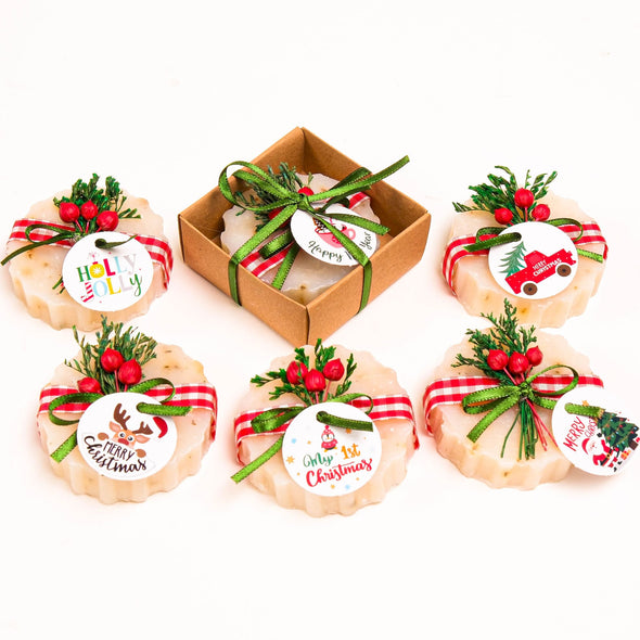 Personalized Christmas Favors Scented Soaps, Christmas Gifts for Family, Friends and Coworkers Items designed by Happy Times Favors, a handmade gift shop. Scented Soap decorated with real natural dried flowers and personalized wooden name tag. Ideal for Christmas, Noel, New Year, Happy Holiday. Personalized Christmas Gifts, Custom Gifts for Christmas, Christmas decorations, ornaments, Christmas Natural soap.