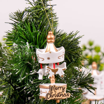 Handcrafted Wooden Carousel Christmas Ornament, Vintage-Inspired Carousel Christmas Tree Decoration, Custom Carousel Favors, Party Gift Items designed by Happy Times Favors, a handmade gift shop. This items are ideal for thank you gifts, carousel favors, baby shower favors, baptism favors, wedding favors, party favors, personalized gifts, custom gifts, wooden carousel, carousel theme, decorative ornaments, gift boxes, baby shower gifts, birthday gifts
