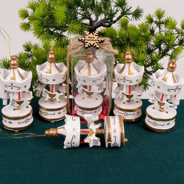 Handcrafted Wooden Carousel Christmas Ornament, Vintage-Inspired Carousel Christmas Tree Decoration, Custom Carousel Favors, Party Gift Items designed by Happy Times Favors, a handmade gift shop. This items are ideal for thank you gifts, carousel favors, baby shower favors, baptism favors, wedding favors, party favors, personalized gifts, custom gifts, wooden carousel, carousel theme, decorative ornaments, gift boxes, baby shower gifts, birthday gifts