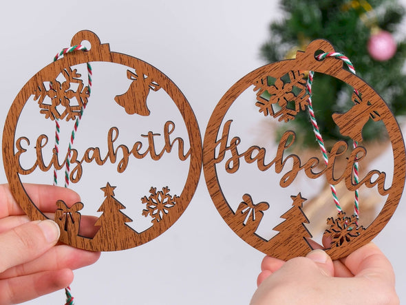 Handmade Wooden Christmas Decor, Christmas Ornament, Christmas Gift, Holiday Ornament, Vintage Christmas Tree Decoration, Xmas Gift Designed by Happy Times Favors, a handmade gift shop ideal for Christmas Noel Xmas Christmas Wooden Ornament New Year Favor Personalized Christmas Gift ornament