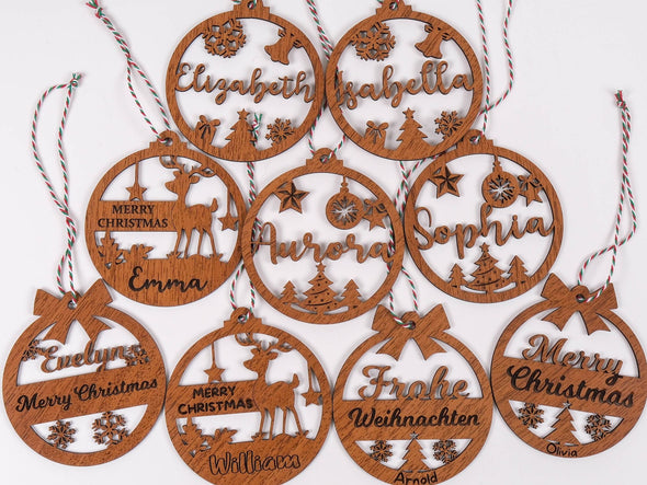 Handmade Wooden Christmas Decor, Christmas Ornament, Christmas Gift, Holiday Ornament, Vintage Christmas Tree Decoration, Xmas Gift Designed by Happy Times Favors, a handmade gift shop ideal for Christmas Noel Xmas Christmas Wooden Ornament New Year Favor Personalized Christmas Gift ornament