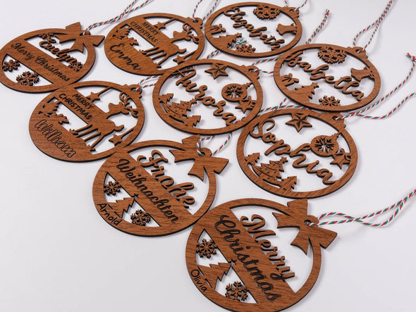 Handmade Wooden Christmas Decor, Christmas Ornament, Christmas Gift, Holiday Ornament, Vintage Christmas Tree Decoration, Xmas Gift Designed by Happy Times Favors, a handmade gift shop ideal for Christmas Noel Xmas Christmas Wooden Ornament New Year Favor Personalized Christmas Gift ornament