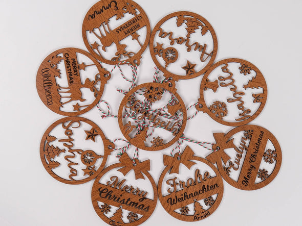 Handmade Wooden Christmas Decor, Christmas Ornament, Christmas Gift, Holiday Ornament, Vintage Christmas Tree Decoration, Xmas Gift Designed by Happy Times Favors, a handmade gift shop ideal for Christmas Noel Xmas Christmas Wooden Ornament New Year Favor Personalized Christmas Gift ornament