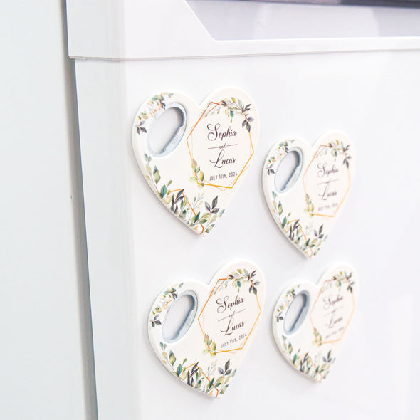 Personalized Wedding Favors Bottle Opener Magnet, Custom Fridge Bottle Opener, Wedding Party Favor Guests, Bridal Shower Favor, Baby Showers Items designed by Happy Times Favors, a handmade gift shop. Bottle opener magnets are ideal for bridal shower gifts, bridal shower presents, gifts to give at a bridal shower, present for wedding shower, wedding gift ideas, bridesmaid present, bridal shower favor, wedding favor for guests, thank you gift, baby showers