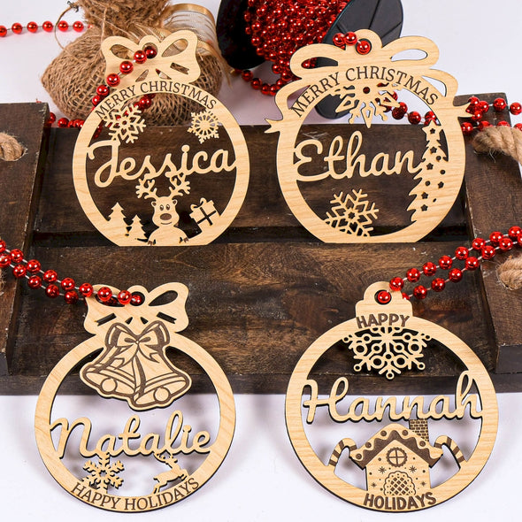 Handmade Wooden Christmas Decor, Christmas Ornament, Christmas Gift, Holiday Ornament, Vintage Christmas Tree Decoration, Xmas Gift Designed by Happy Times Favors, a handmade gift shop ideal for Christmas Noel Xmas Christmas Wooden Ornament New Year Favor Personalized Christmas Gift ornament