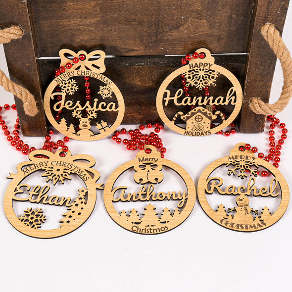 Handmade Wooden Christmas Decor, Christmas Ornament, Christmas Gift, Holiday Ornament, Vintage Christmas Tree Decoration, Xmas Gift Designed by Happy Times Favors, a handmade gift shop ideal for Christmas Noel Xmas Christmas Wooden Ornament New Year Favor Personalized Christmas Gift ornament