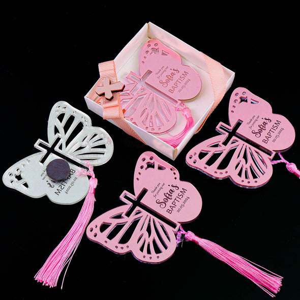 Butterfly Acrylic Magnet Favors Baptism Gift, Christening, Confirmation, Baptism Favors, Baby Shower Favors, Birthday Favors, Communion Gift, Thank You Favor, Favor for Guests Designed by Happy Times Favors-our handmade gift shop. Butterfly Acrylic Magnet is ideal for baptism, christening, communion, baby shower and wedding favors.
