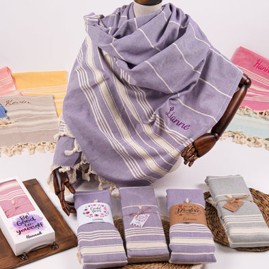 Personalized Turkish Beach Towel, Hammam Towel, Bath Towel with Name,  Bridesmaid Personalized Gift Towel Embroidery, Wedding Favor for Guest Items designed by Happy Times Favors, a handmade gift shop. These beach towels are best for bridesmaid proposal, bridal shower, wedding, gift for the beach, girlfriend gift, home decor gifts, boyfriend gift, best friend gift, Bachelor Party Favors, housewarming gift, bath and baby shower, baptism or any other events.